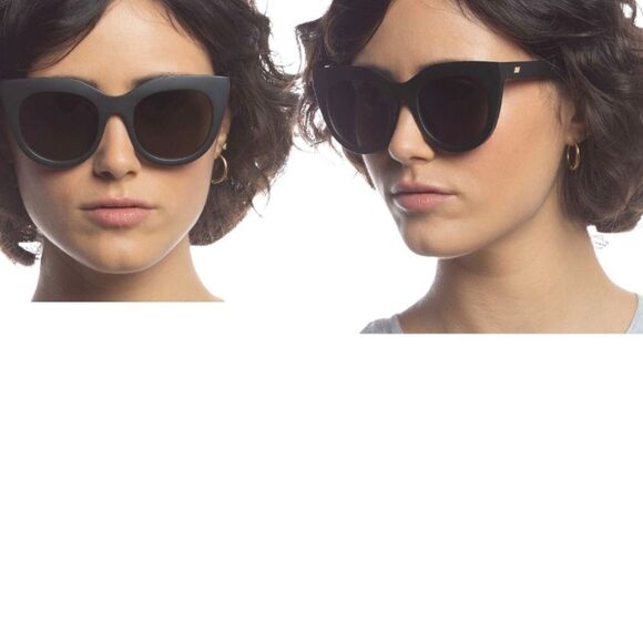 LE Specs AIR GRASS Sunglasses in Matte BLACK GRASS Organic Air Heart Brat NWT main image 10